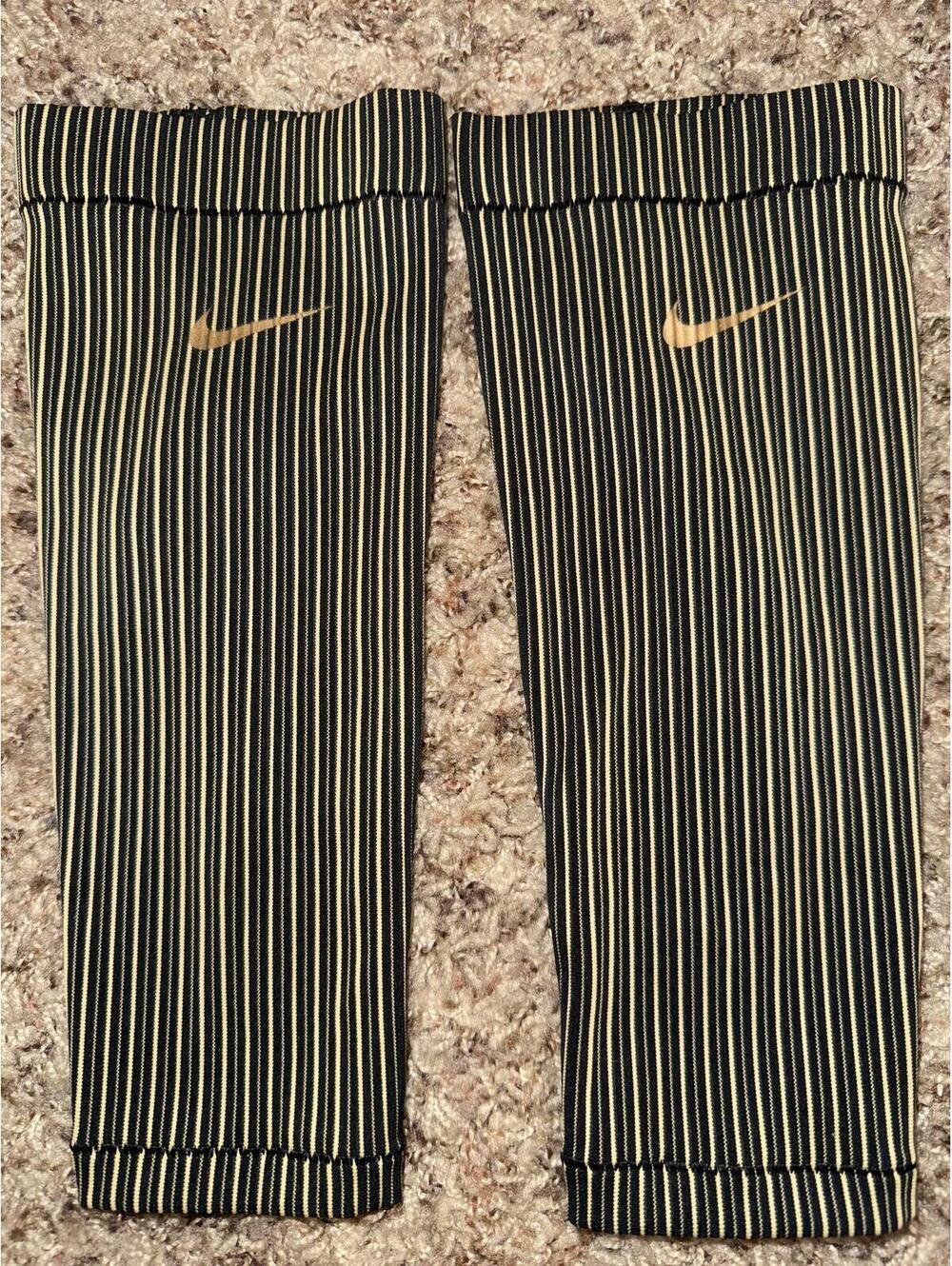 Nike Pro Elite 2022 Black/Gold Team Calf Sleeves Warmer Running Made In USA